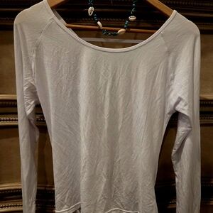 Hayden White Long-Sleeve Scoop Neck Tee